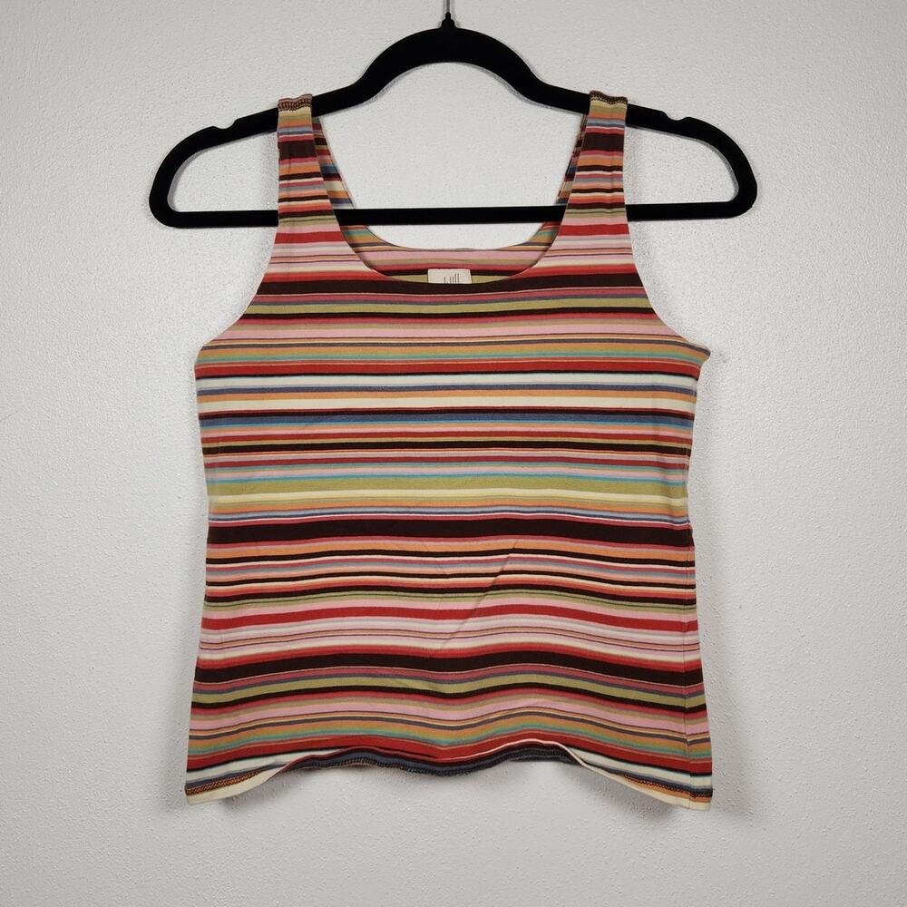 J. Jill Vintage Y2k Stripe Boho Tank Top Shirt Mallcore Fallcore Small